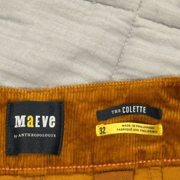 Maeve Anthropologie The Colette Corduroy Crop Wide Leg pants Size 32 Caramel - Picture 7 of 16